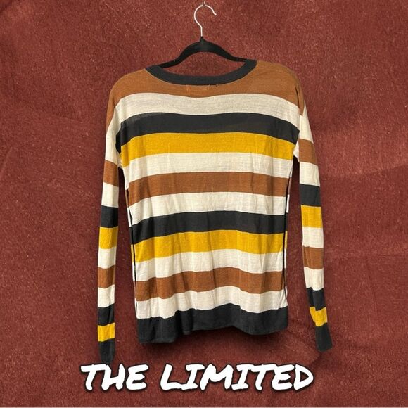 Preowned The Limited Striped Button-Side Sweater - Size Small - Picture 6 of 7